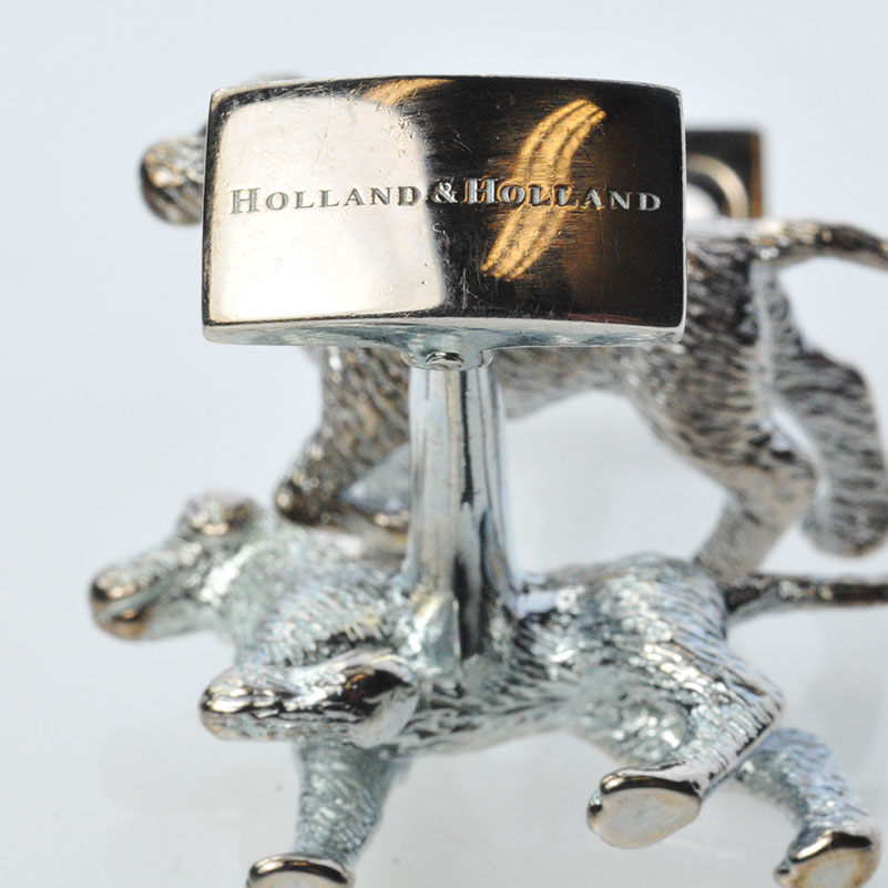 Holland & Holland Solid Silver Hound Cufflinks